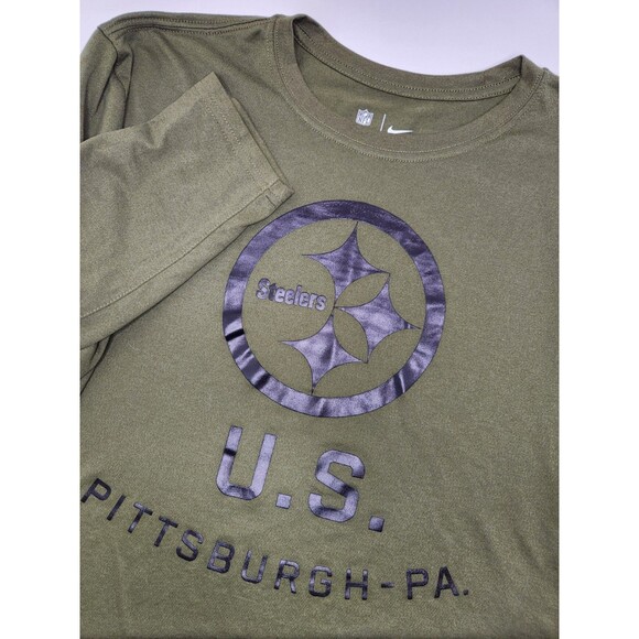 Nike Pittsburgh Steelers NFL Salute To Service Long Sleeve Shirt Size L Green - Picture 1 of 8